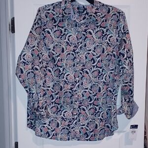Chaps Blue Multicolor Paisley Button Down Shirt